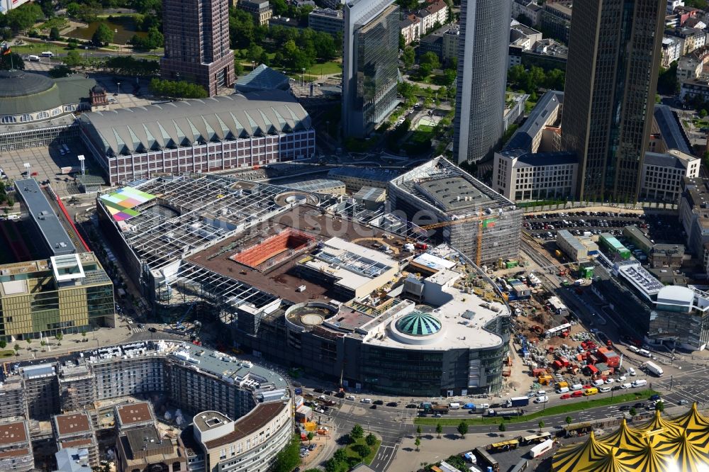 Luftaufnahme Frankfurt am Main - Neubau des Einkaufs- Zentrum Skyline Plaza im Ortsteil Gallus in Frankfurt am Main im Bundesland Hessen, Deutschland