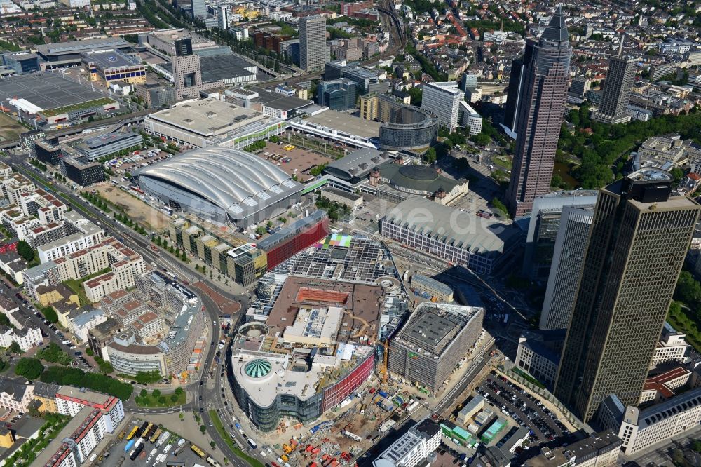 Frankfurt am Main aus der Vogelperspektive: Neubau des Einkaufs- Zentrum Skyline Plaza im Ortsteil Gallus in Frankfurt am Main im Bundesland Hessen, Deutschland