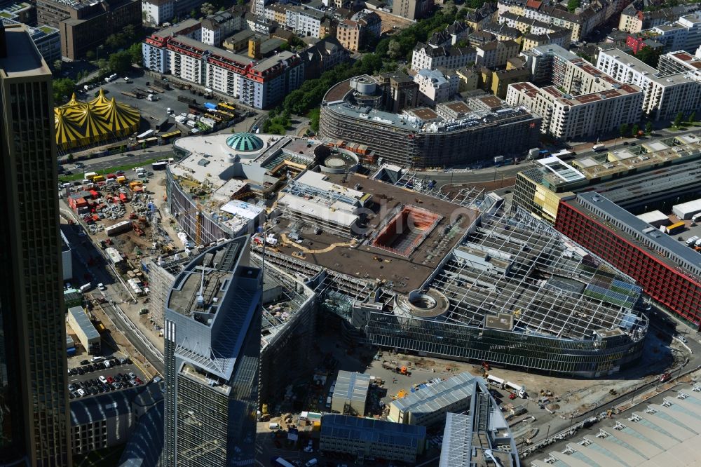 Luftaufnahme Frankfurt am Main - Neubau des Einkaufs- Zentrum Skyline Plaza im Ortsteil Gallus in Frankfurt am Main im Bundesland Hessen, Deutschland