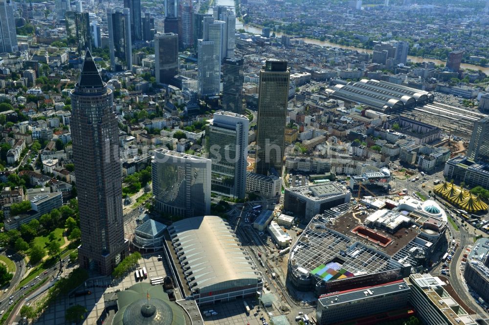 Luftaufnahme Frankfurt am Main - Neubau des Einkaufs- Zentrum Skyline Plaza im Ortsteil Gallus in Frankfurt am Main im Bundesland Hessen, Deutschland