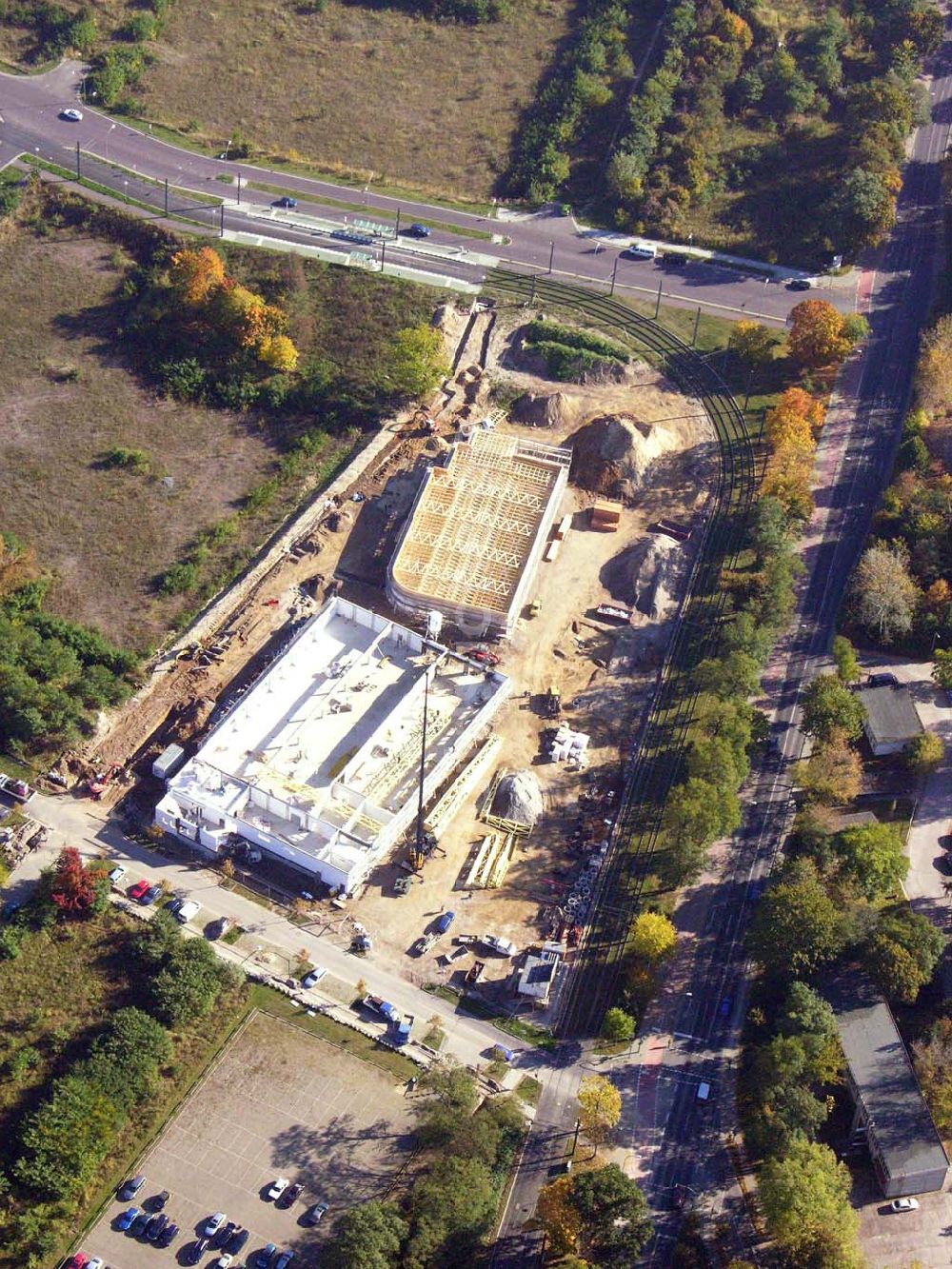 Potsdam aus der Vogelperspektive: Neubau einer Einkaufshalle