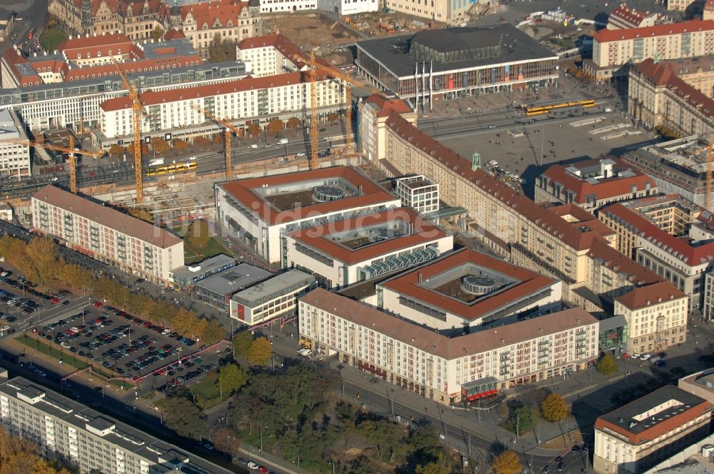 Dresden aus der Vogelperspektive: Neubau des Einkaufszentrum Altmarkt Galerie der ECE Projektmanagement GmbH in Dresden im Bundesland Sachsen