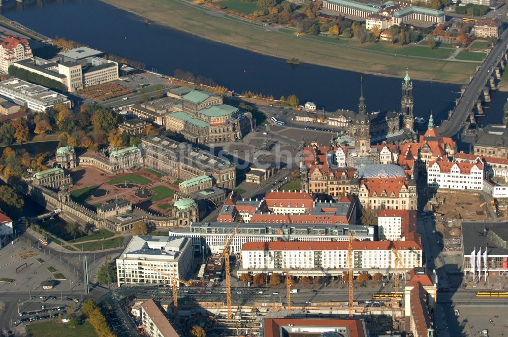 Luftaufnahme Dresden - Neubau des Einkaufszentrum Altmarkt Galerie der ECE Projektmanagement GmbH in Dresden im Bundesland Sachsen