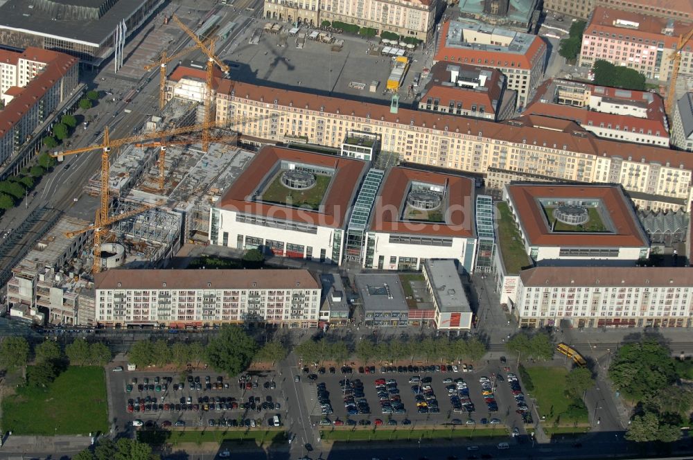 Luftbild Dresden - Neubau des Einkaufszentrum Altmarkt Galerie der ECE Projektmanagement GmbH in Dresden im Bundesland Sachsen