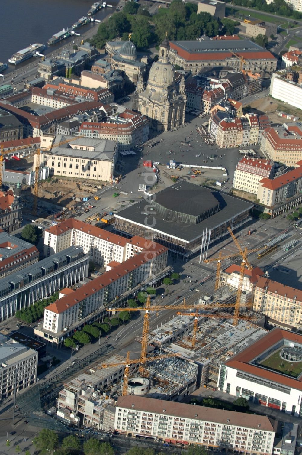 Luftaufnahme Dresden - Neubau des Einkaufszentrum Altmarkt Galerie der ECE Projektmanagement GmbH in Dresden im Bundesland Sachsen