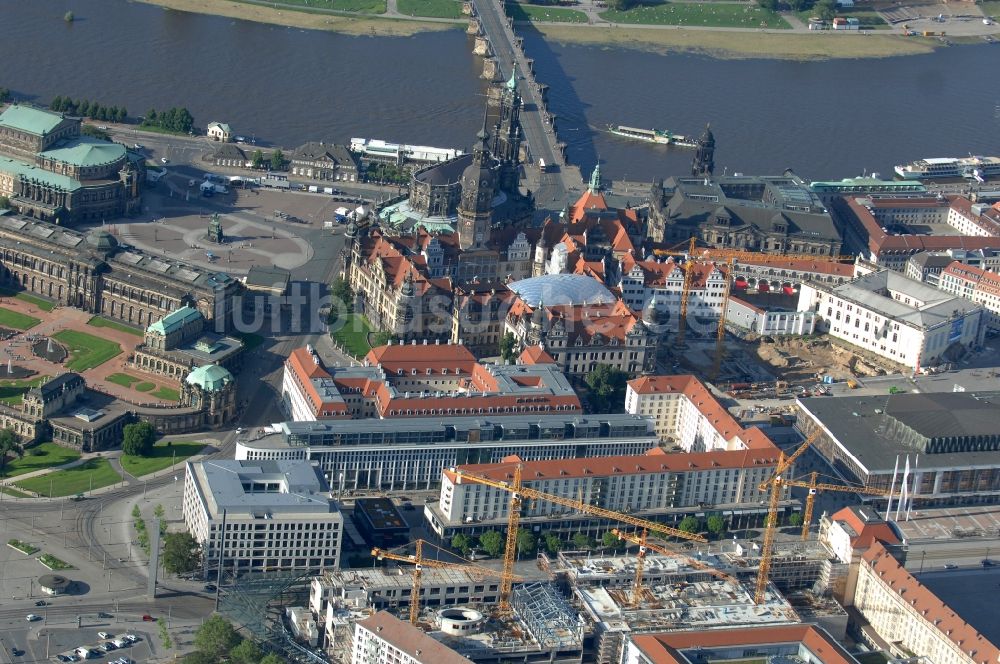 Luftaufnahme Dresden - Neubau des Einkaufszentrum Altmarkt Galerie der ECE Projektmanagement GmbH in Dresden im Bundesland Sachsen