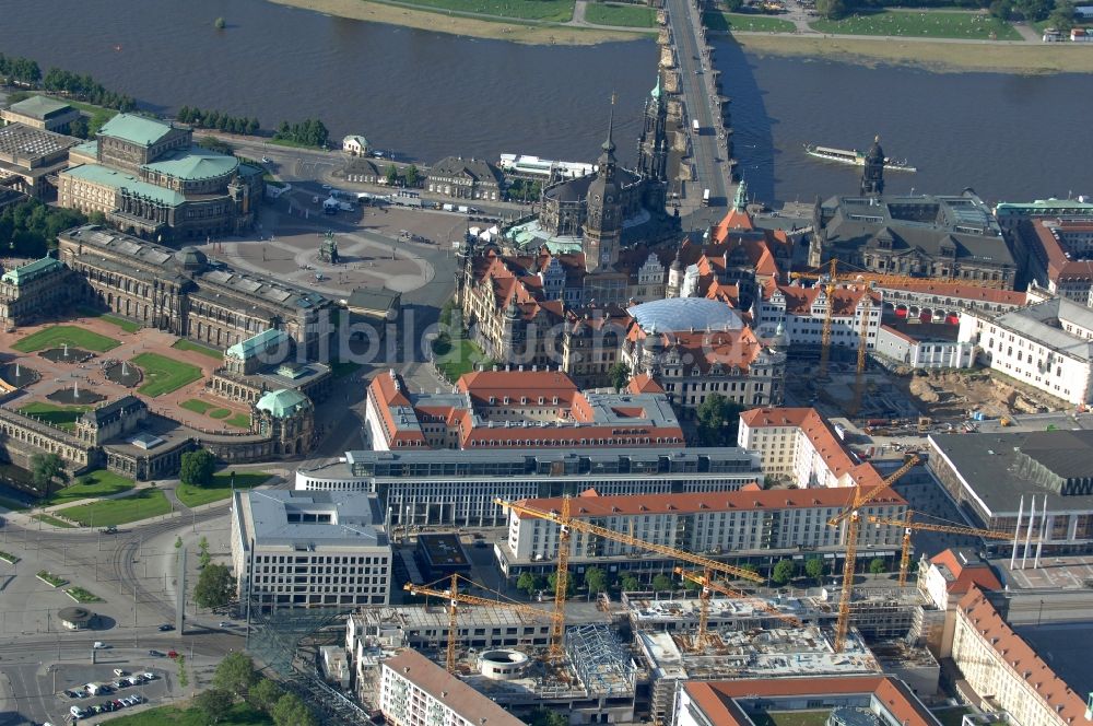 Dresden aus der Vogelperspektive: Neubau des Einkaufszentrum Altmarkt Galerie der ECE Projektmanagement GmbH in Dresden im Bundesland Sachsen