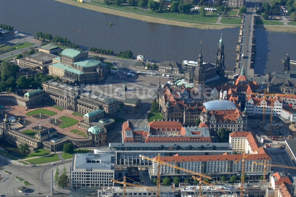 Luftaufnahme Dresden - Neubau des Einkaufszentrum Altmarkt Galerie der ECE Projektmanagement GmbH in Dresden im Bundesland Sachsen