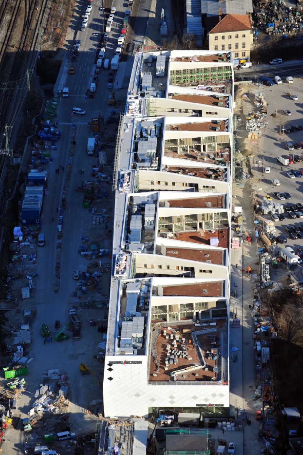 Luftbild München-Pasing - Neubau des Einkaufszentrums Pasing Arcaden in München-Pasing