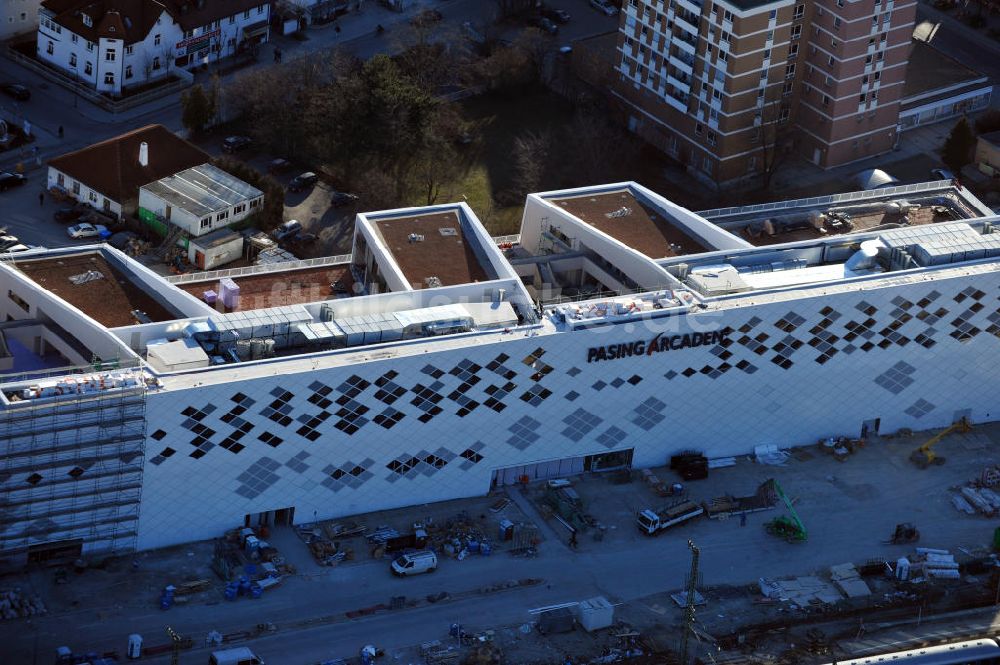 Luftbild München-Pasing - Neubau des Einkaufszentrums Pasing Arcaden in München-Pasing