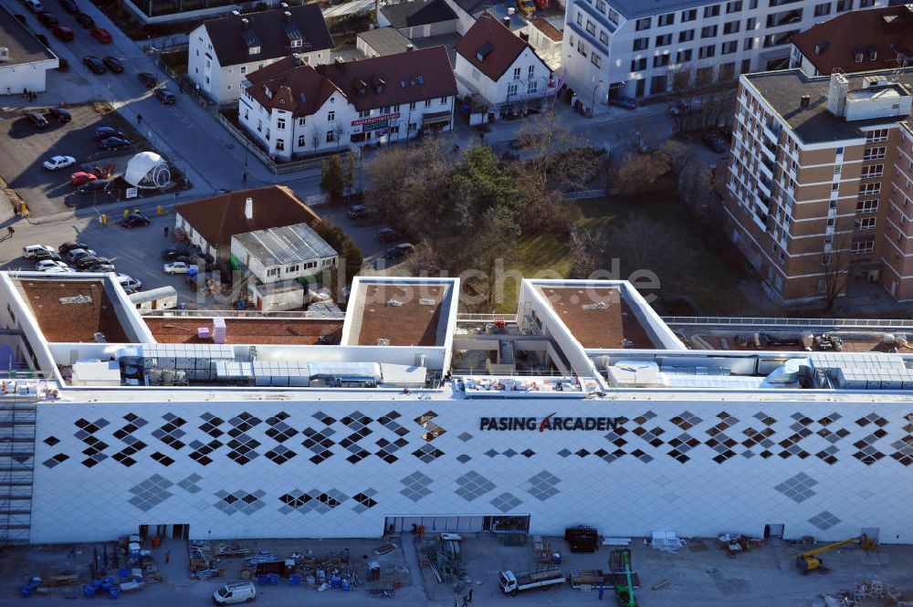 Luftaufnahme München-Pasing - Neubau des Einkaufszentrums Pasing Arcaden in München-Pasing