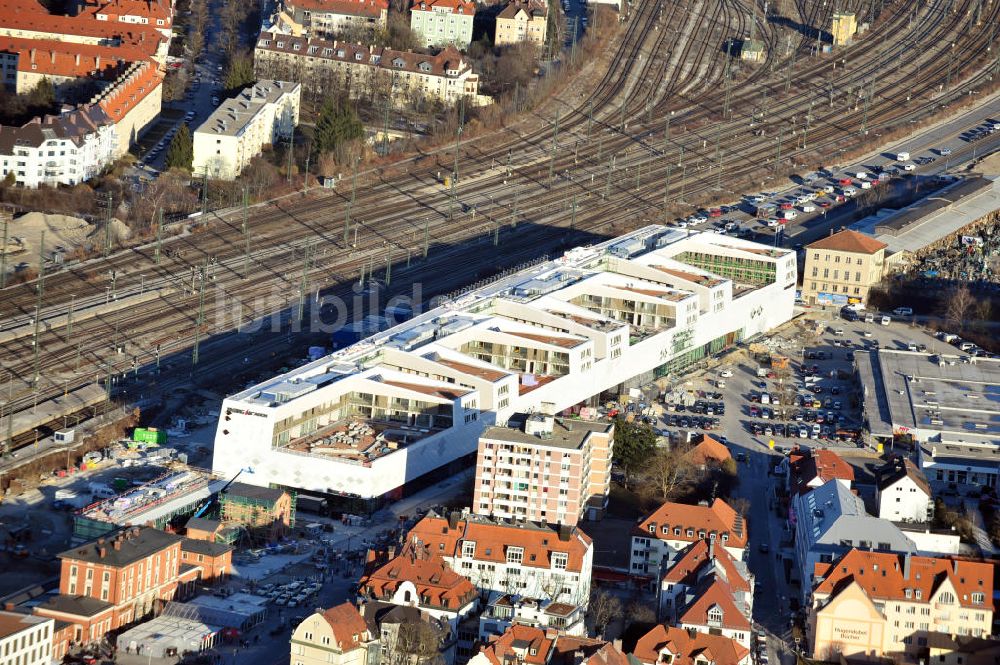 Luftbild München-Pasing - Neubau des Einkaufszentrums Pasing Arcaden in München-Pasing