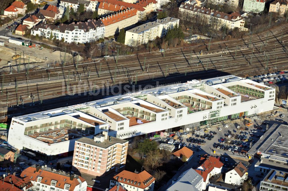 Luftaufnahme München-Pasing - Neubau des Einkaufszentrums Pasing Arcaden in München-Pasing