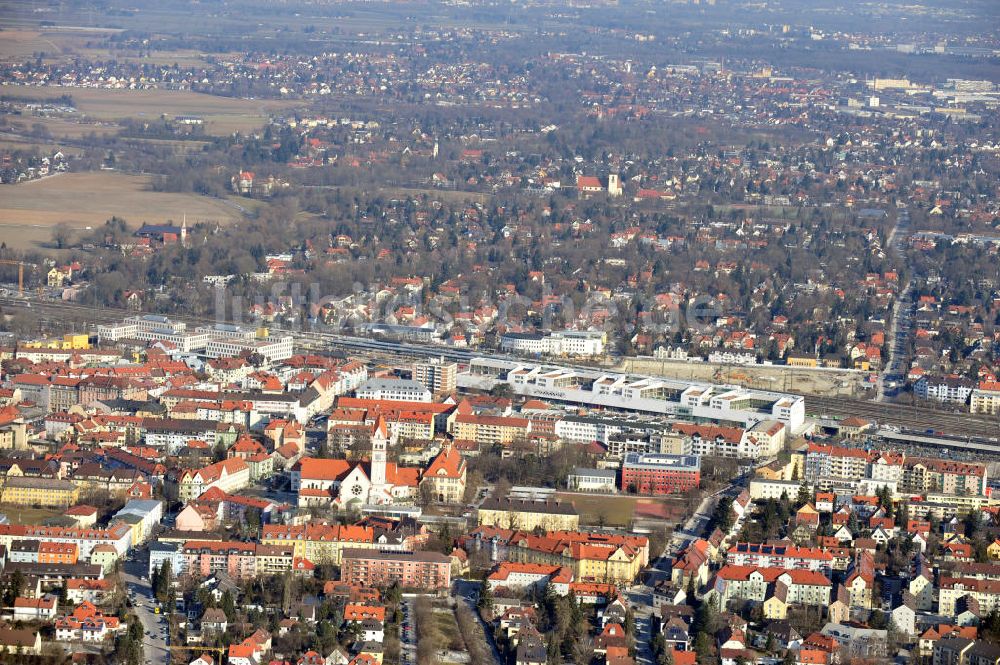 München-Pasing von oben - Neubau des Einkaufszentrums Pasing Arcaden in München-Pasing