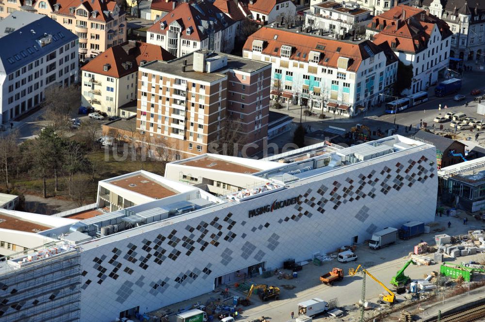 München-Pasing von oben - Neubau des Einkaufszentrums Pasing Arcaden in München-Pasing