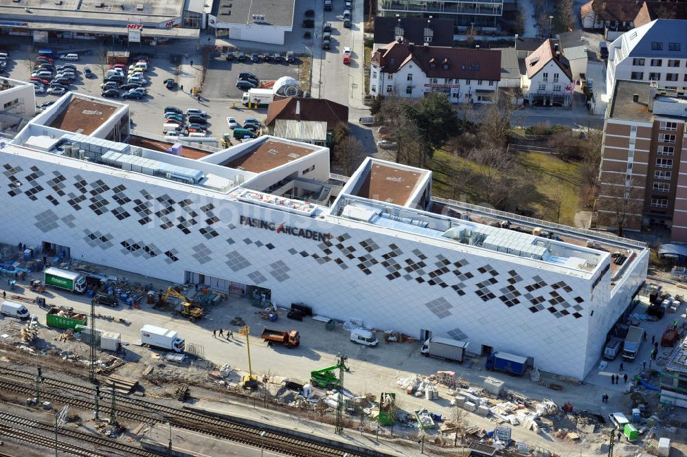 Luftbild München-Pasing - Neubau des Einkaufszentrums Pasing Arcaden in München-Pasing