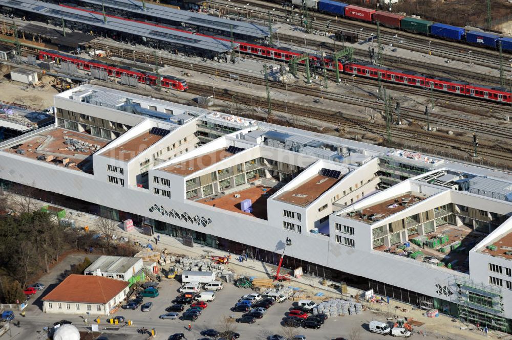 München-Pasing aus der Vogelperspektive: Neubau des Einkaufszentrums Pasing Arcaden in München-Pasing