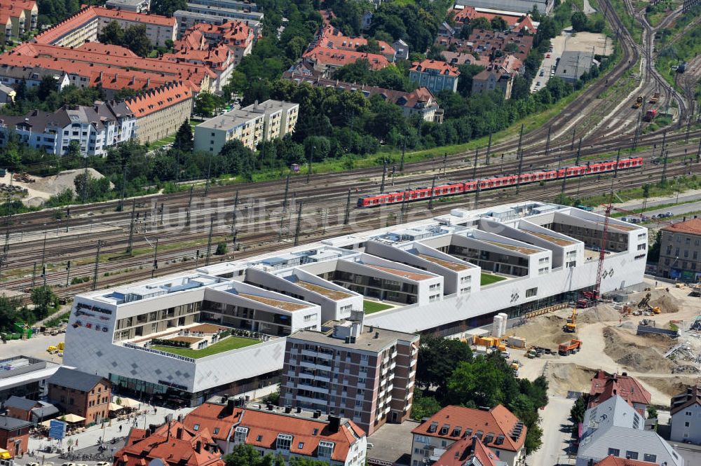 München Pasing von oben - Neubau des Einkaufszentrums Pasing Arcaden in München-Pasing