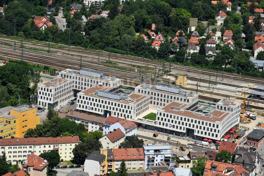 München Pasing aus der Vogelperspektive: Neubau des Einkaufszentrums Pasing Arcaden in München-Pasing