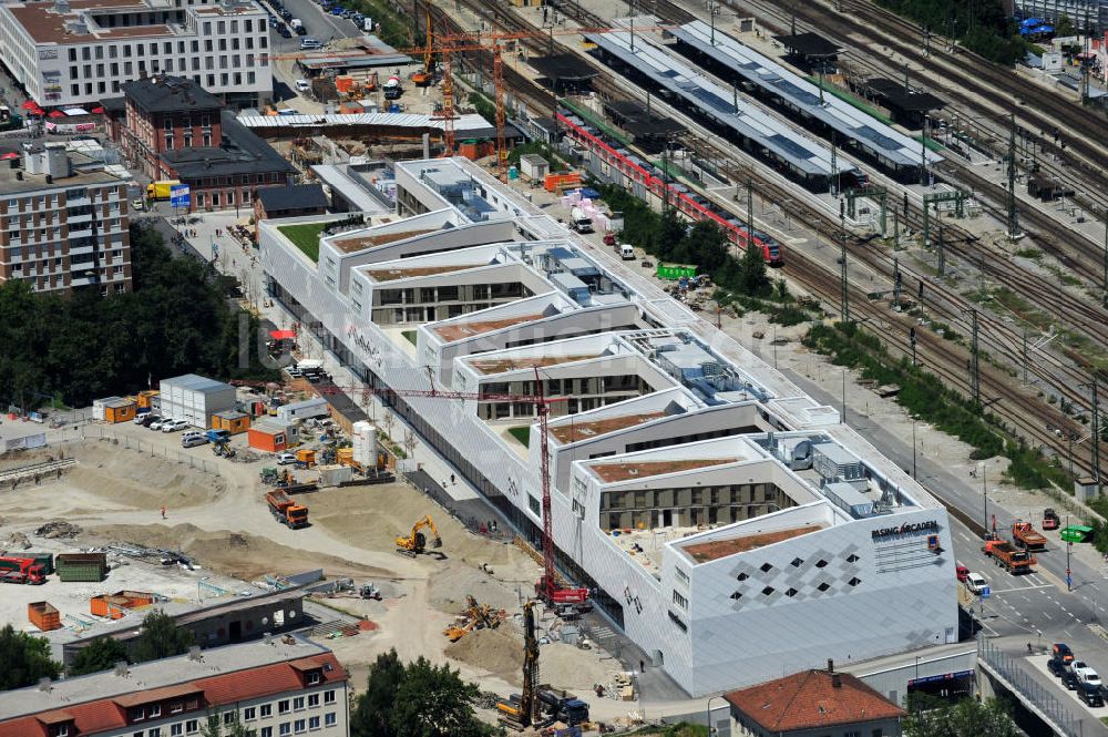 München Pasing aus der Vogelperspektive: Neubau des Einkaufszentrums Pasing Arcaden in München-Pasing