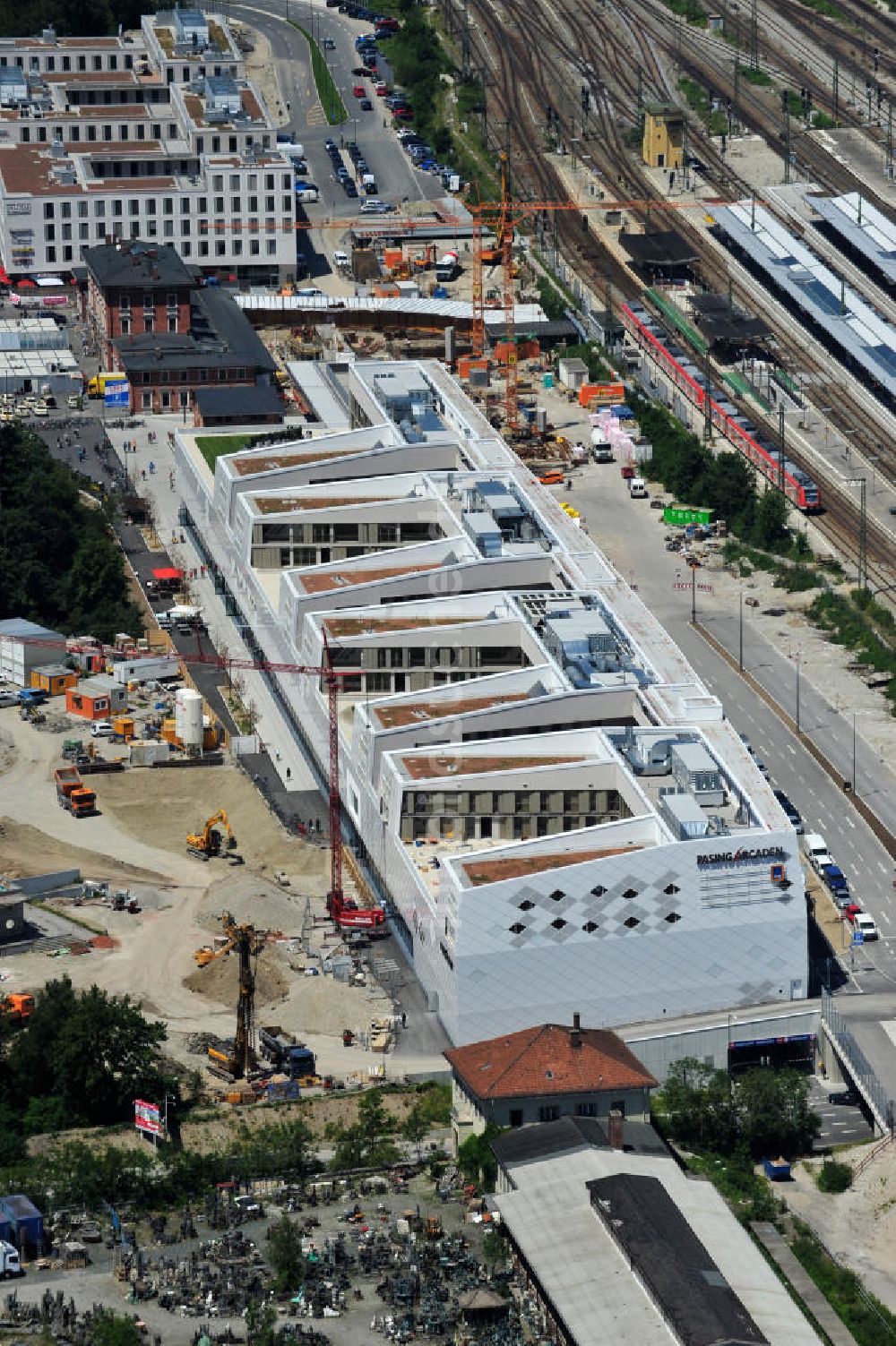 Luftbild München Pasing - Neubau des Einkaufszentrums Pasing Arcaden in München-Pasing