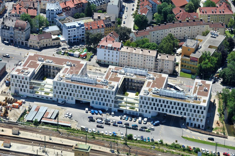 München Pasing aus der Vogelperspektive: Neubau des Einkaufszentrums Pasing Arcaden in München-Pasing