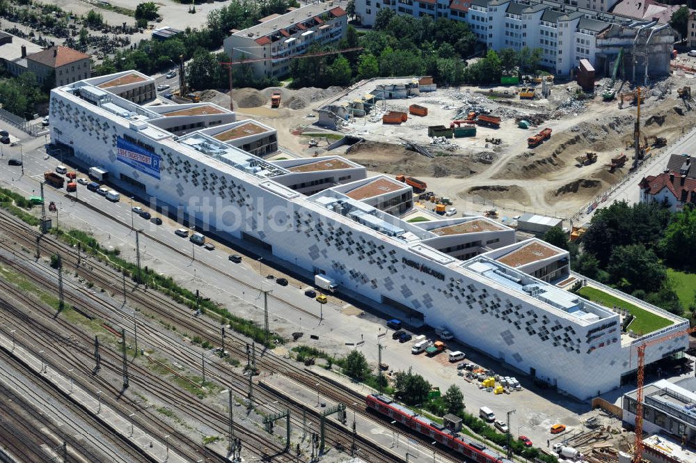 Luftbild München Pasing - Neubau des Einkaufszentrums Pasing Arcaden in München-Pasing