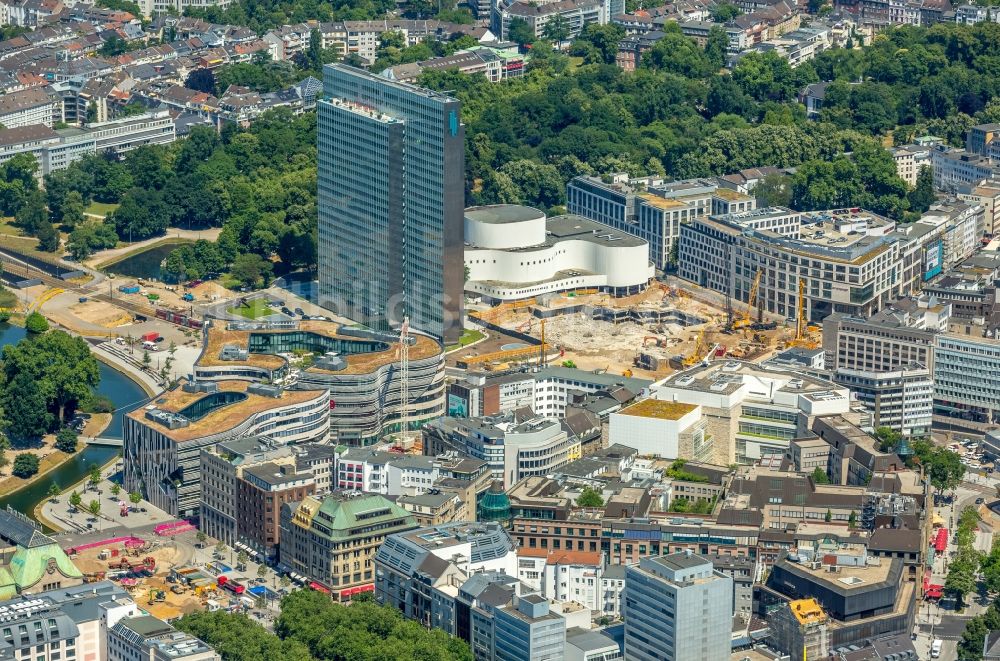 Düsseldorf von oben - Neubau einer Einzelhandels- und Büroimmobilie „ Kö-Bogen “ in Düsseldorf im Bundesland Nordrhein-Westfalen