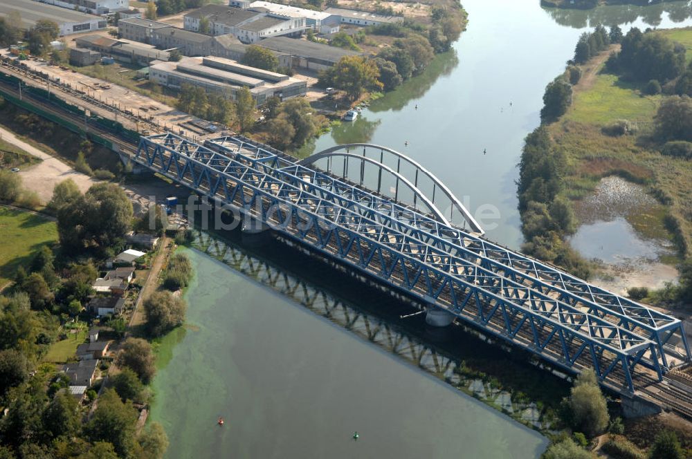 Luftbild RATHENOW - Neubau der Eisenbahnüberführung Havelbrücke Rathenow