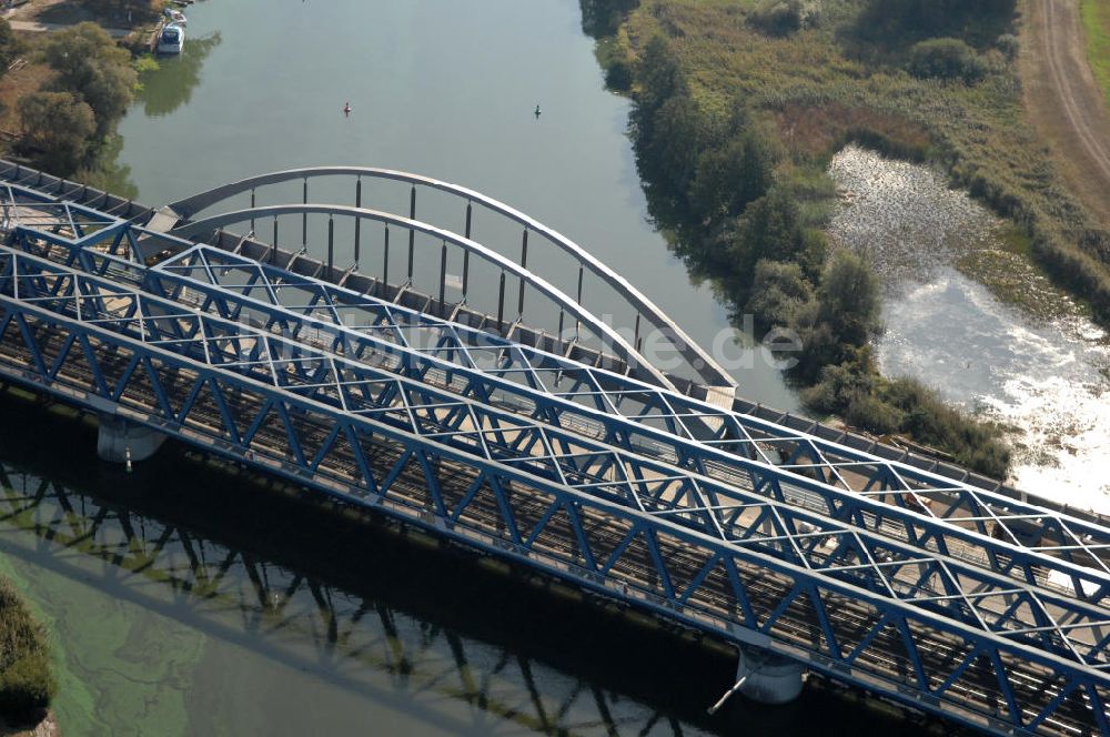 Luftbild RATHENOW - Neubau der Eisenbahnüberführung Havelbrücke Rathenow