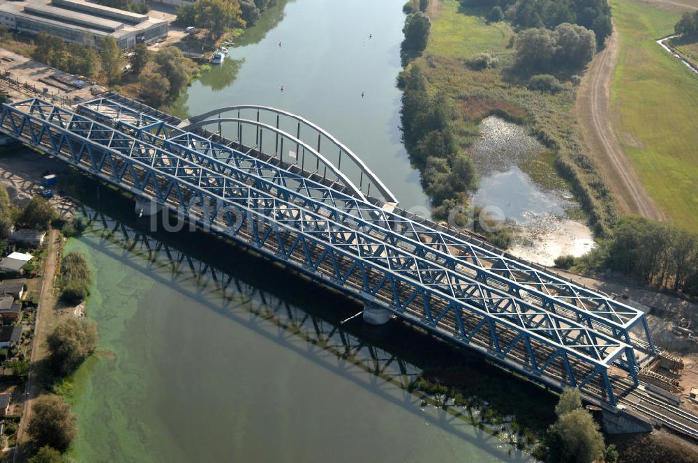 Luftaufnahme RATHENOW - Neubau der Eisenbahnüberführung Havelbrücke Rathenow