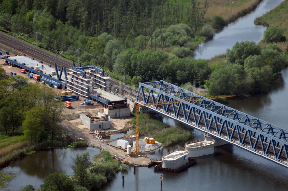 Luftaufnahme RATHENOW - Neubau der Eisenbahnüberführung Havelbrücke Rathenow