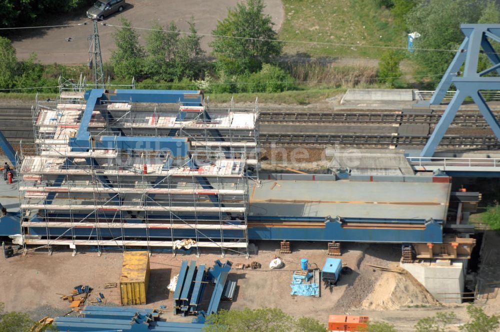 Luftaufnahme RATHENOW - Neubau der Eisenbahnüberführung Havelbrücke Rathenow