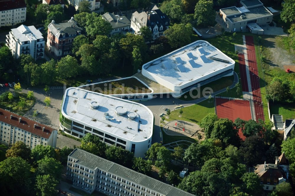 Luftbild Leipzig - Neubau der Erich-Kästner-Schule an der Erfurter Straße in Leipzig im Bundesland Sachsen