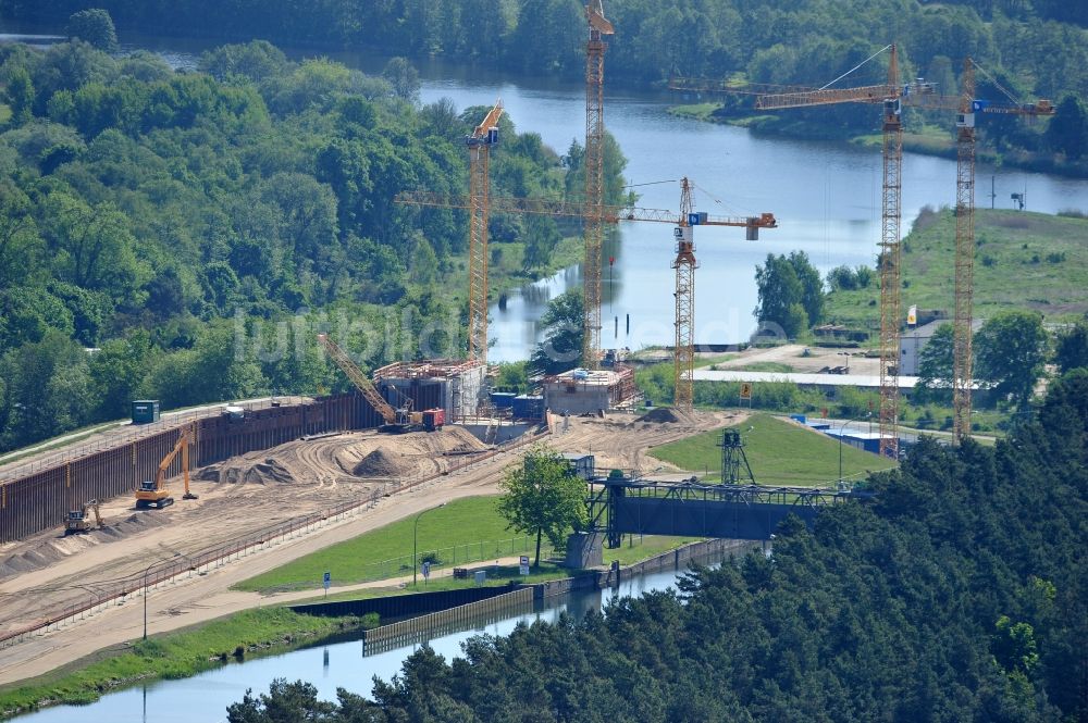 Luftbild Niederfinow - Neubau und Erweiterungsbaustelle am Schiffshebewerk Niederfinow