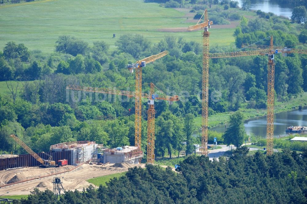 Luftaufnahme Niederfinow - Neubau und Erweiterungsbaustelle am Schiffshebewerk Niederfinow