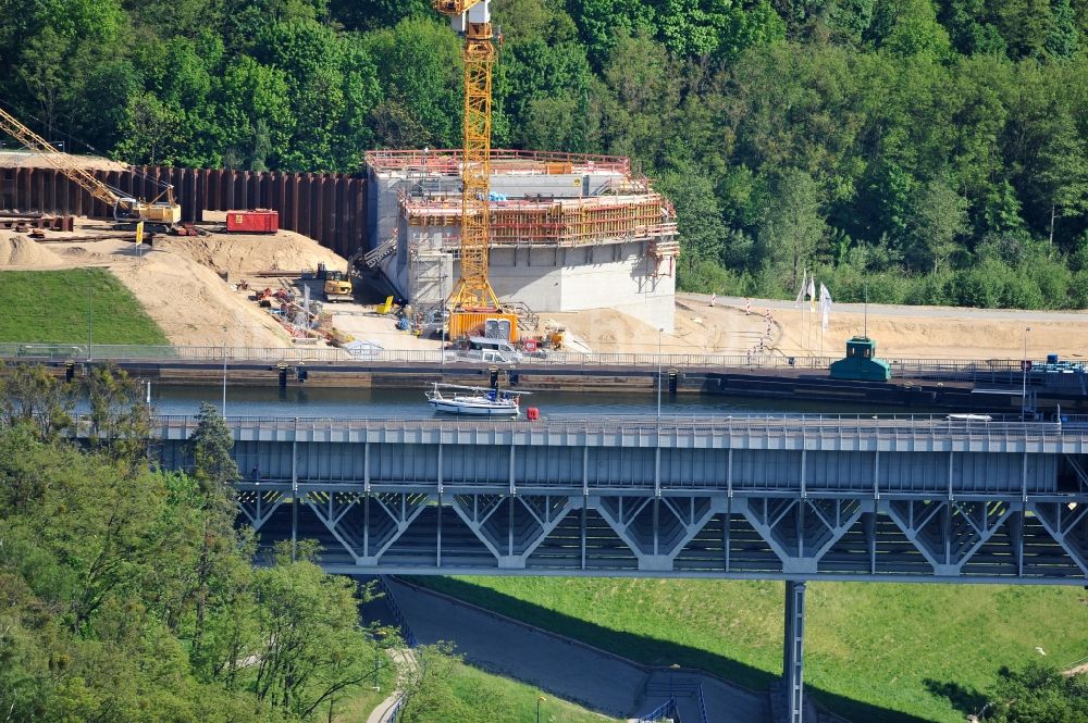 Luftbild Niederfinow - Neubau und Erweiterungsbaustelle am Schiffshebewerk Niederfinow