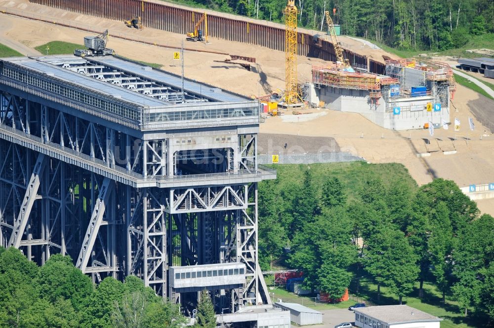 Luftbild Niederfinow - Neubau und Erweiterungsbaustelle am Schiffshebewerk Niederfinow