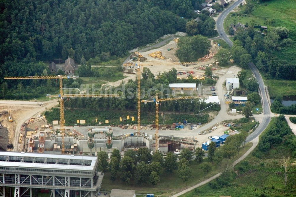 Luftbild Niederfinow - Neubau und Erweiterungsbaustelle am Schiffshebewerk Niederfinow