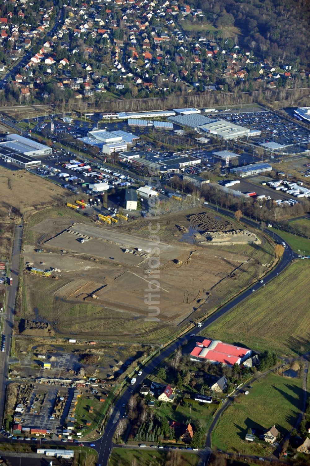 Luftbild Hoppegarten - Neubau der Europazentrale Clinton in Hoppegarten im Bundesland Brandenburg.