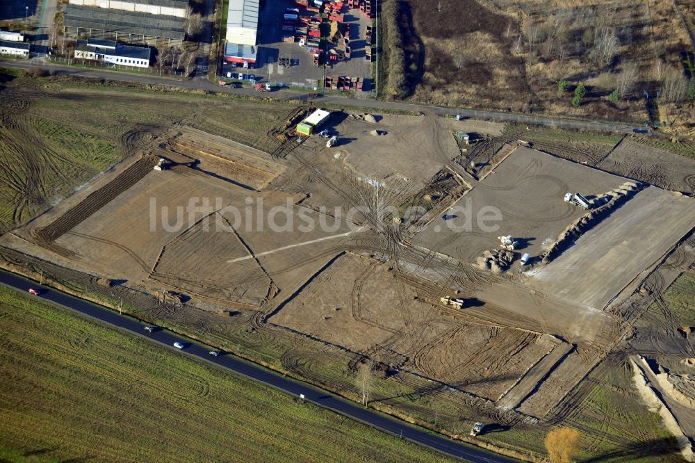 Luftaufnahme Hoppegarten - Neubau der Europazentrale Clinton in Hoppegarten im Bundesland Brandenburg.