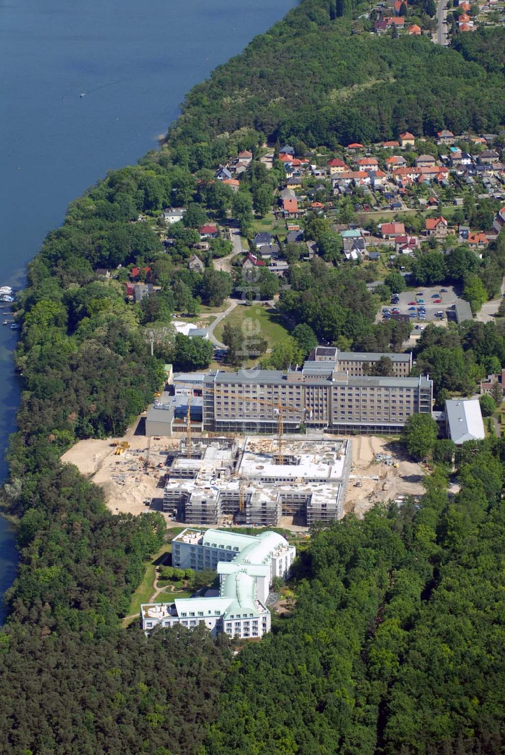 Rüdersdorf von oben - Neubau des Evangelisch-Freikirchlichen Krankenhaus Rüdersdorf