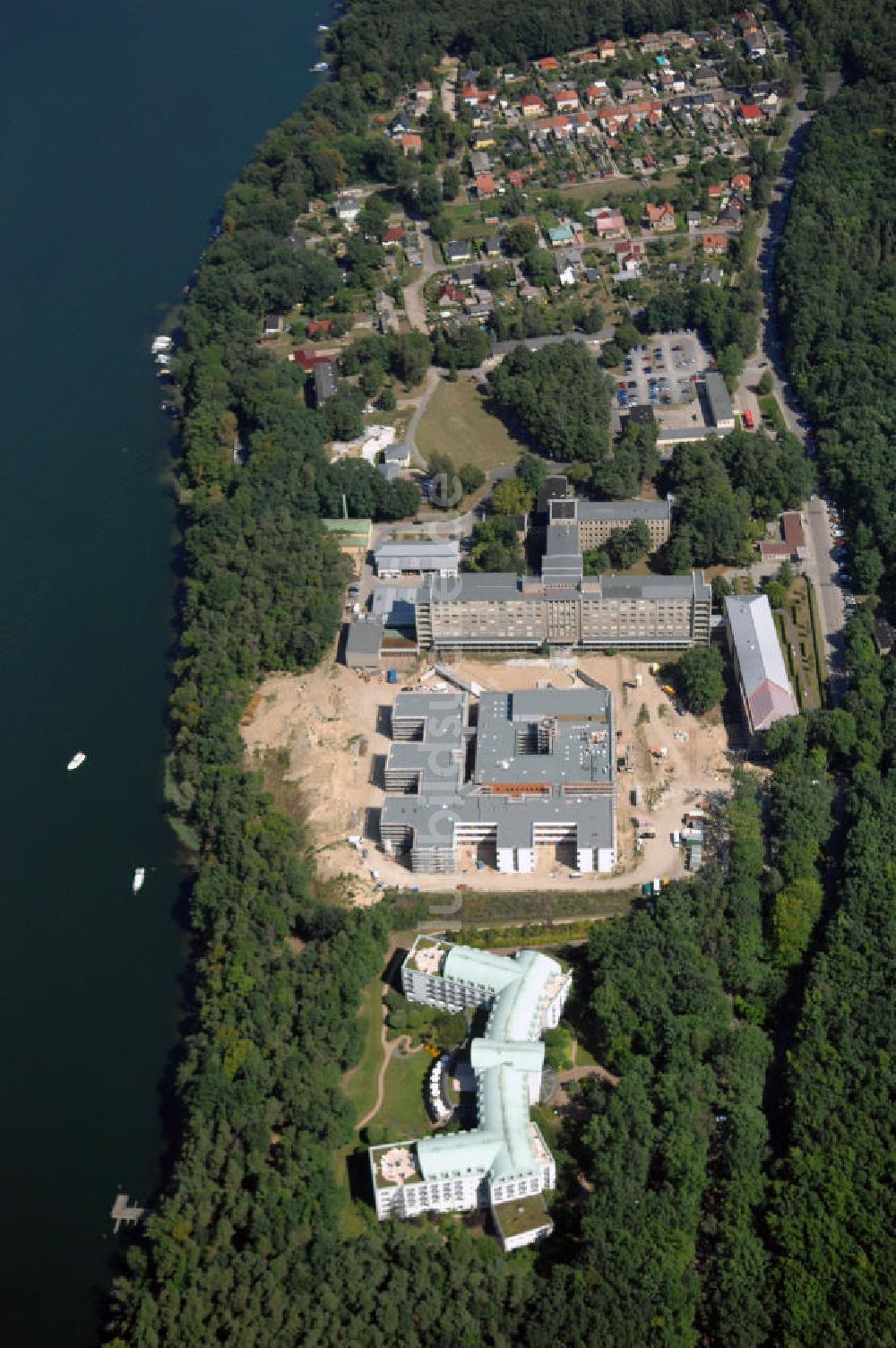 Rüdersdorf von oben - Neubau des Evangelisch-Freikirchlichen Krankenhaus Rüdersdorf