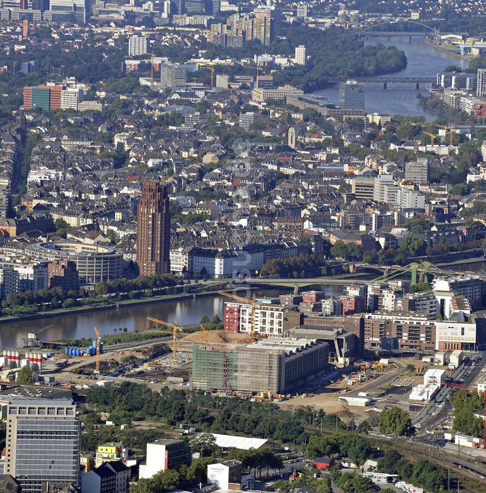 Luftbild Frankfurt am Main - Neubau der EZB-Zentrale und Stadtansicht Frankfurt / Main