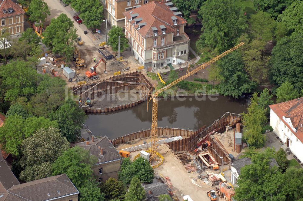 Braunschweig von oben - Neubau der Fallersleber Torbrücke