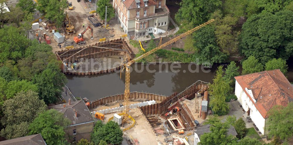 Braunschweig aus der Vogelperspektive: Neubau der Fallersleber Torbrücke