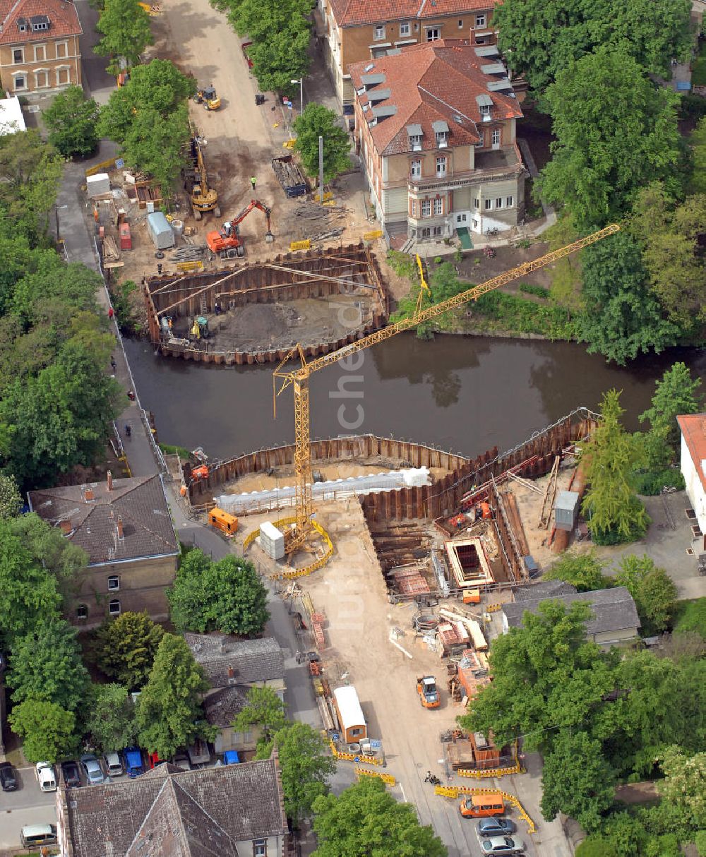 Luftaufnahme Braunschweig - Neubau der Fallersleber Torbrücke