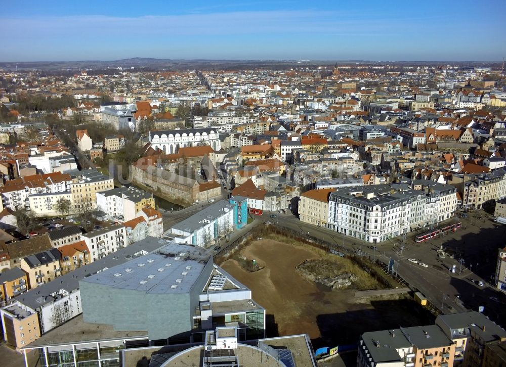 Halle ( Saale ) von oben - Neubau des Finanzamtes Halle im Bundesland Sachsen-Anhalt