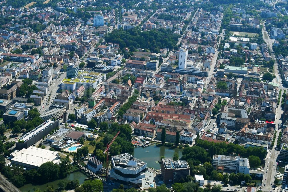 Luftbild Stuttgart - Neubau des Forschungs- Gebäude und Bürokomplex Experimenta in Heilbronn im Bundesland Baden-Württemberg, Deutschland