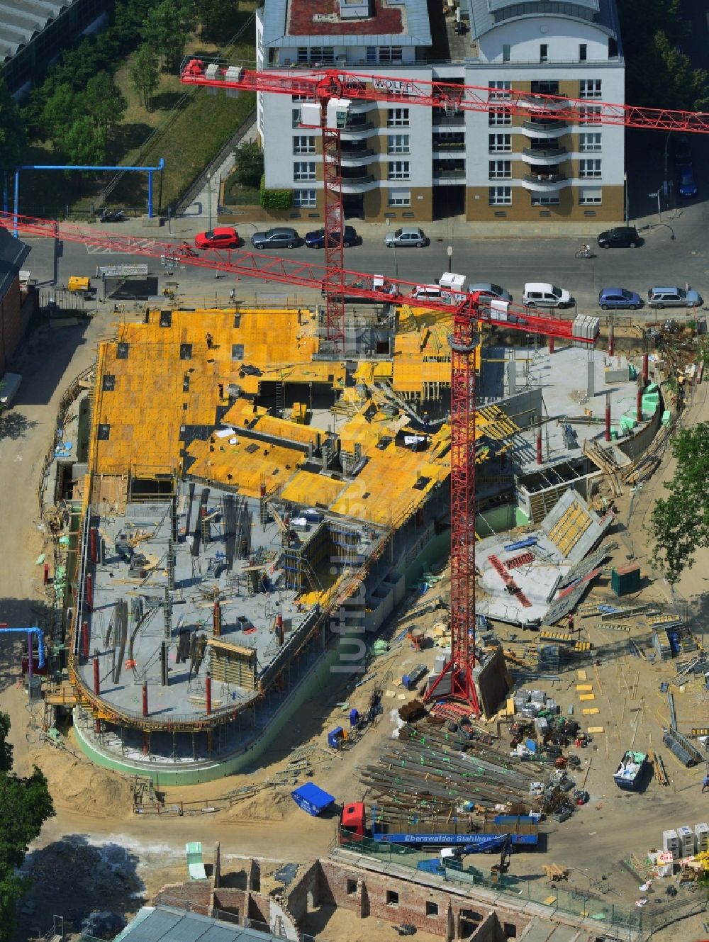 Luftbild Berlin Mitte - Neubau Forschungs- und Laborgebäude für Lebenswissenschaften im Ortsteil Mitte in Berlin